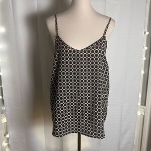 Double Zero Black and Cream Geometric Camisole